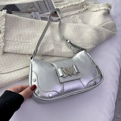 2025Trendy Bow Shoulder Bag Handbag Casual Underarm Bag Daily Commuting Bags PU Leather Lady Banquet Bag Business Women's Bags