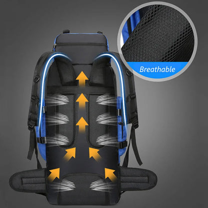 Scione 90L Waterproof Hiking & Camping Backpack – Large Capacity Trekking Bag for Men & Women