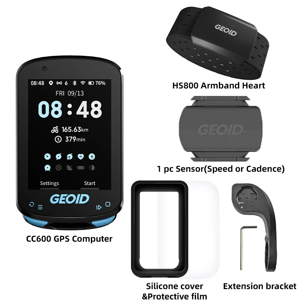 GEOID CC600 Smart Bike Computer – Color Screen GPS with WiFi & ANT+