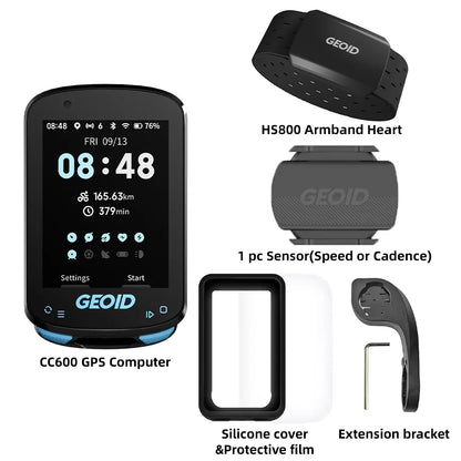 GEOID CC600 Smart Bike Computer – Color Screen GPS with WiFi & ANT+