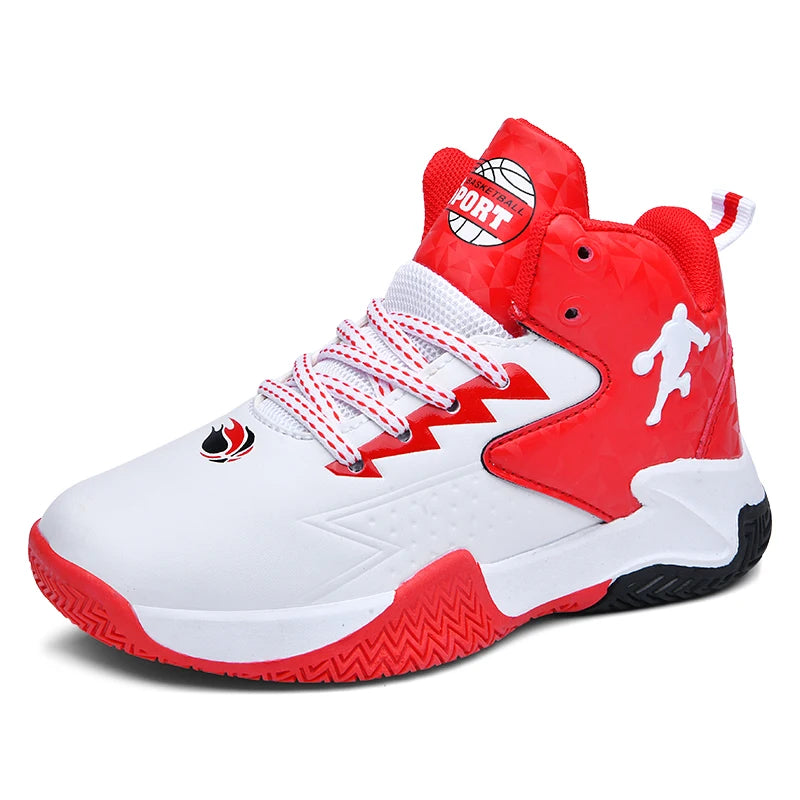 Children’s Basketball Shoes Non-Slip Breathable Lace-Up Training Sneakers Boys Girls Athletic Sports Shoes