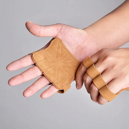 Leather Weight Lifting Training Gloves – Palm Protection for Gym & Fitness