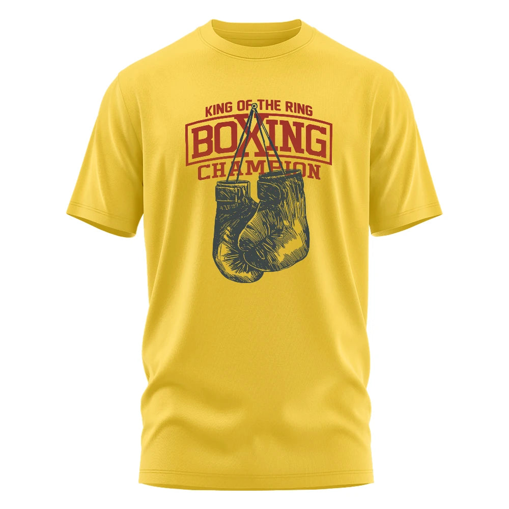 BOLF King of The Ring Boxing Champion Printed T-Shirt – Men’s Casual Unisex Tee
