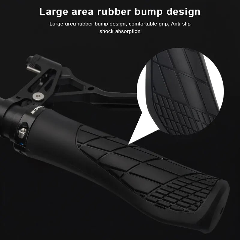Riderace MTB Bicycle Grips – Soft Rubber Shockproof Handlebar Covers with Lock-On