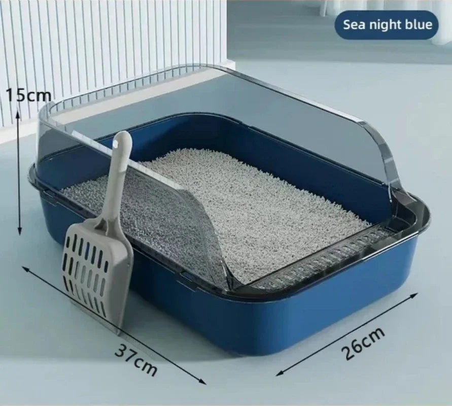 Kitty Sandbox Cat Litter Box | Semi-Enclosed & Enclosed Splashproof Cat Toilet