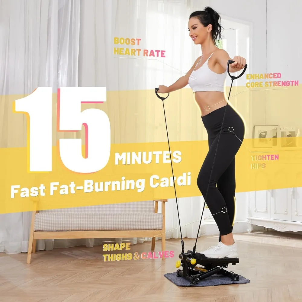 Mini Stair Stepper with Resistance Bands – Home Fitness Equipment