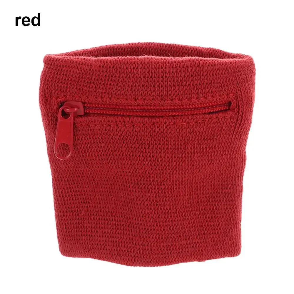 Unisex Sports Wristband with Zipper Pocket – Running, Gym & Cycling Sweatband Wallet