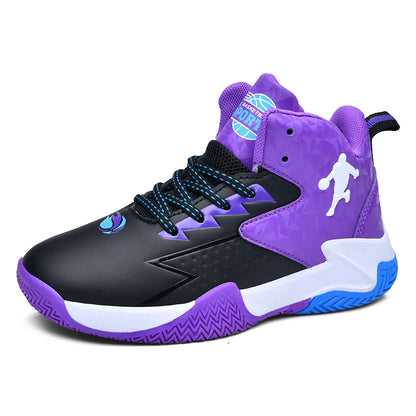 Children’s Basketball Shoes Non-Slip Breathable Lace-Up Training Sneakers Boys Girls Athletic Sports Shoes
