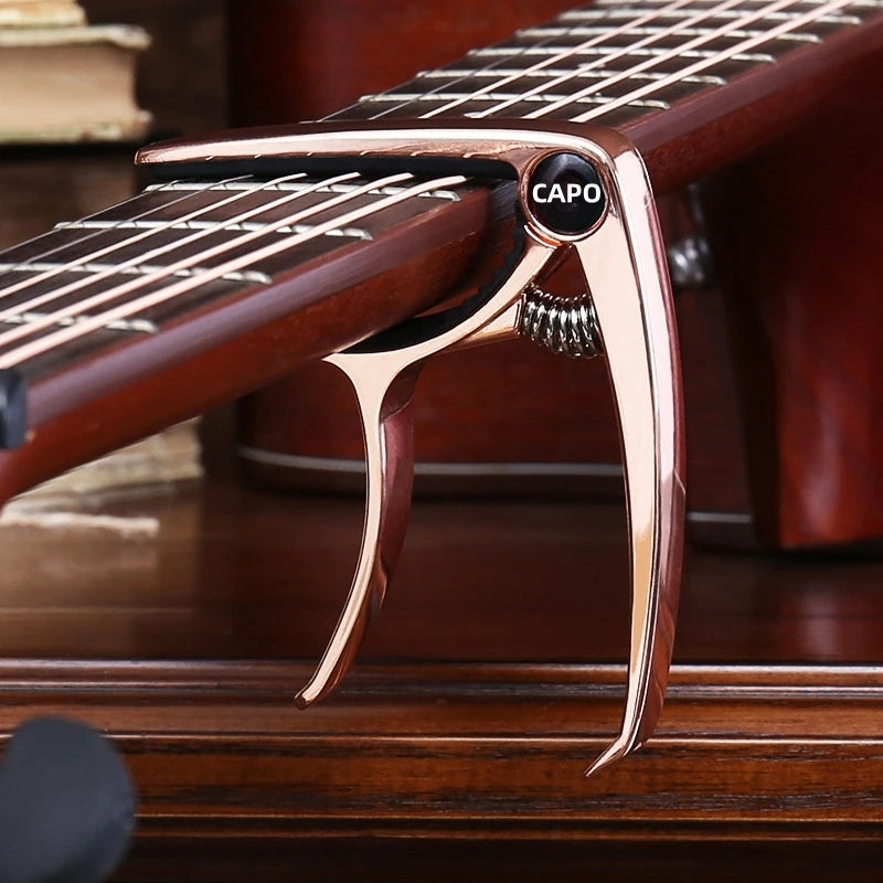 Zinc Alloy Guitar, Ukulele & Mandolin Capo – Quick-Change Clamp with Silicone Padding