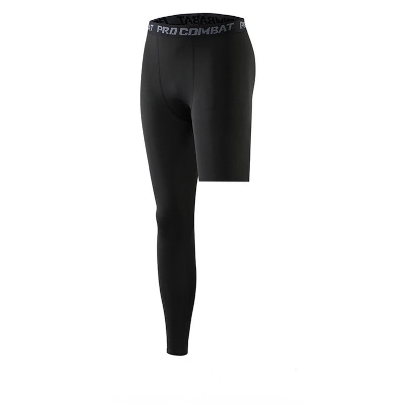 Men’s Single-Leg Basketball Compression Pants – Running Training Fitness Tights