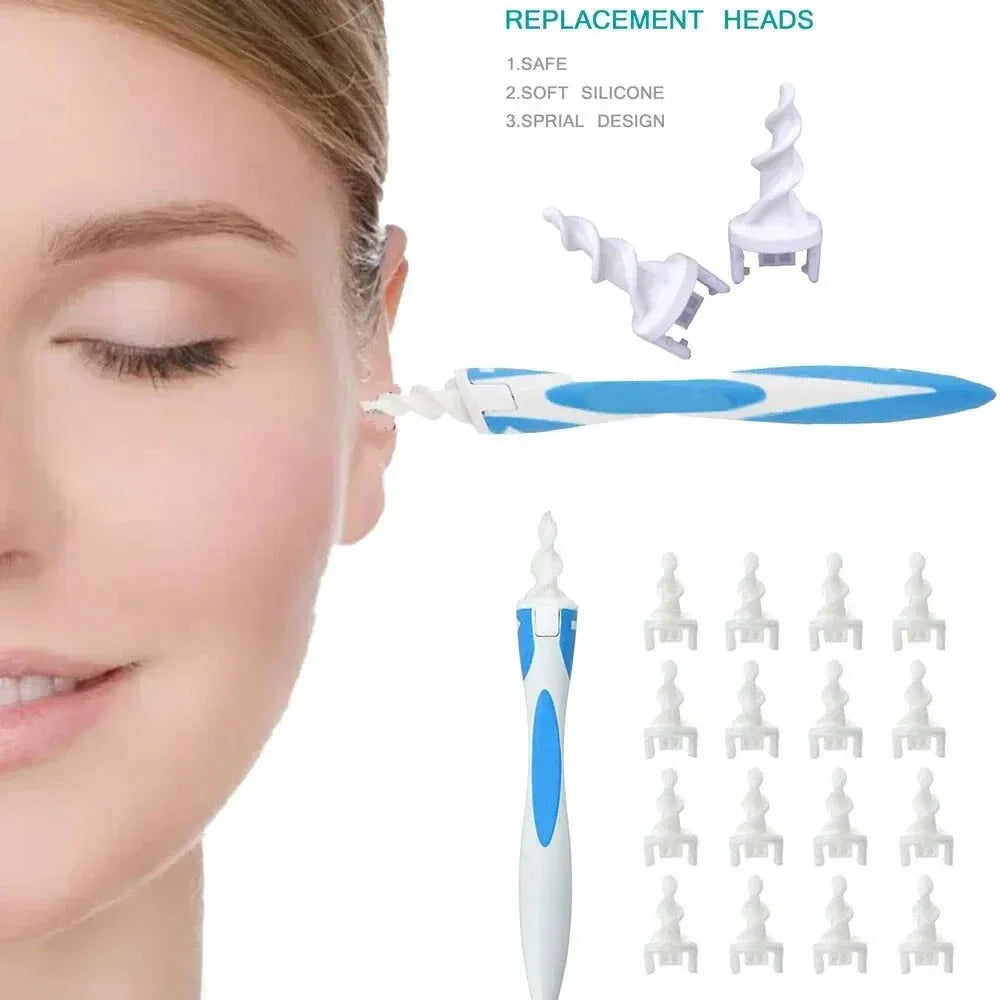 Ear Wax Remover Tool for Kids – Safe Silicone Ear Cleaner with 16 Replacement Tips