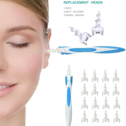 Ear Wax Remover Tool for Kids – Safe Silicone Ear Cleaner with 16 Replacement Tips