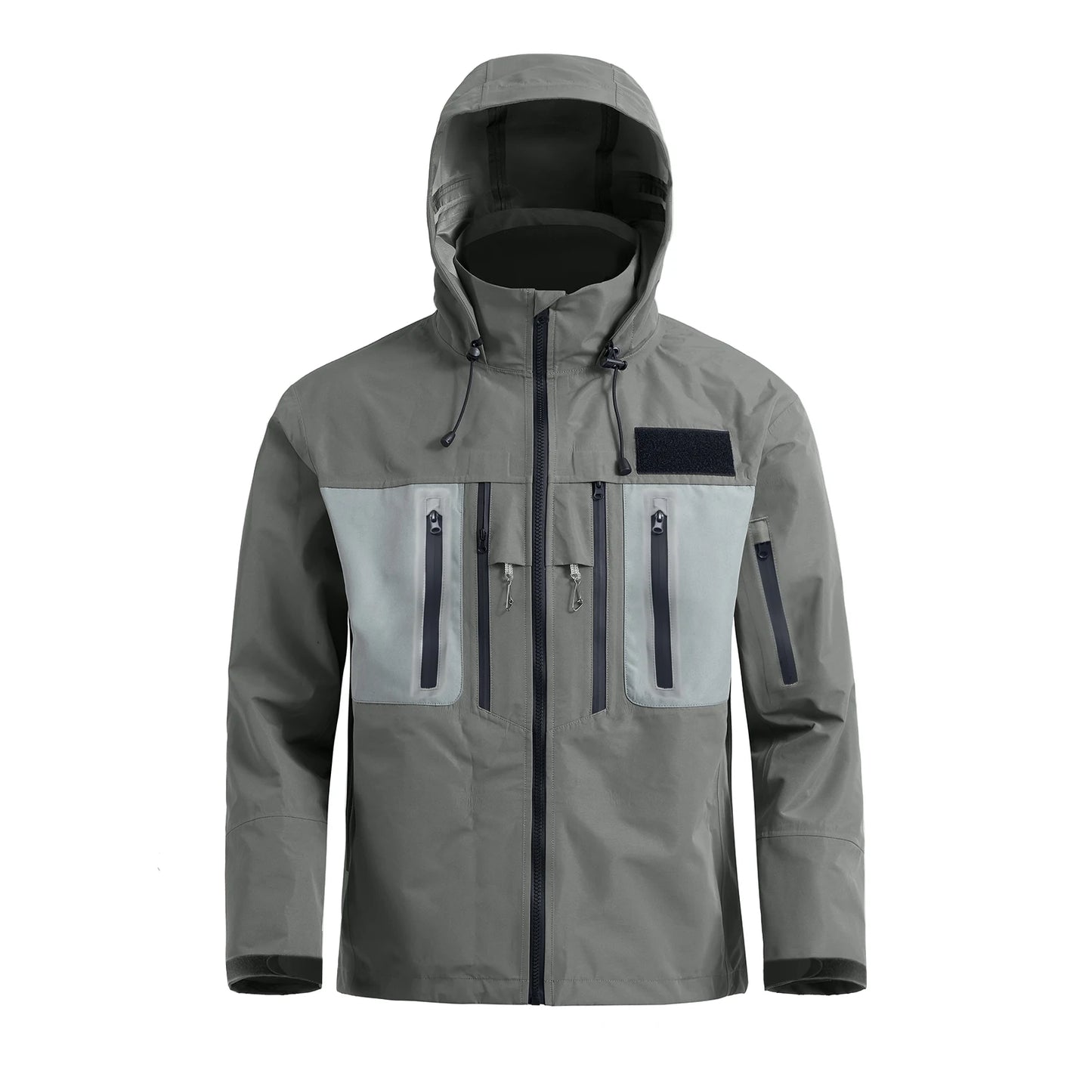 LKVER Men’s Waterproof Fly Fishing & Hiking Hooded Jacket – 3-Layer Breathable, Windproof Hardshell Coat