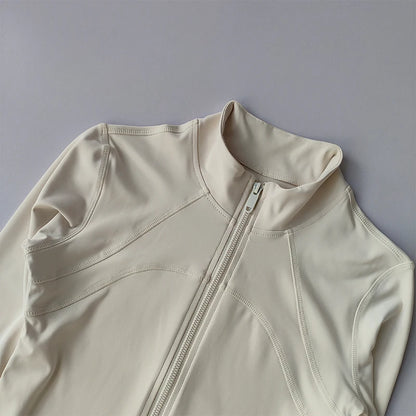 SKINOFSKIN Women’s High-End Yoga & Running Top – Long-Sleeve Standing Collar Sports Jacket