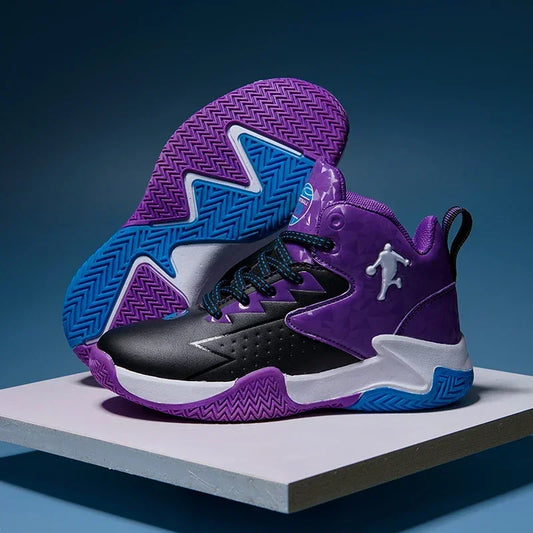 Kids Basketball Shoes Boys Girls Breathable Non-Slip High Top Training Sneakers Indoor Outdoor Sports Shoes