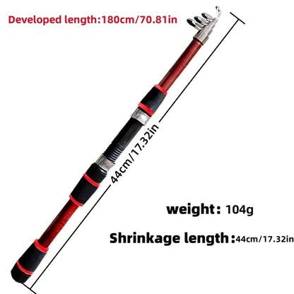 Full Fishing Kit with Telescopic Rod, Spinning Reel & Lures – Portable Travel Pole Set