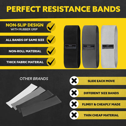 Fabric Resistance Hip Booty Bands – Unisex Glute & Thigh Workout Loops