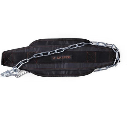 Thicken Weight Lifting Belt with Chain – Professional Gym Dipping & Weight Training Belt