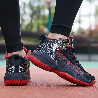 Children’s Basketball Shoes Non-Slip Breathable Lace-Up Training Sneakers Boys Girls Athletic Sports Shoes