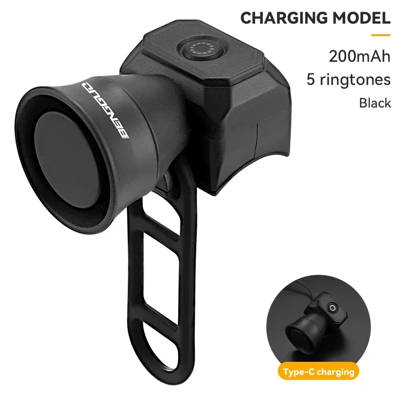 Mini USB Rechargeable Bicycle Horn – Waterproof Electronic Bike Bell