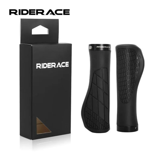 Riderace MTB Bicycle Grips – Soft Rubber Shockproof Handlebar Covers with Lock-On