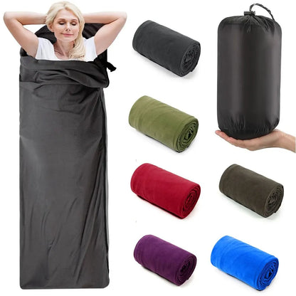 Ultra-Light Fleece Sleeping Bag Liner – Portable Envelope Travel Sheet for Adults, Camping & Outdoor Use