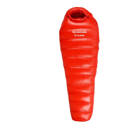 KOSRTON White Goose Down Sleeping Bag – Mummy Style, 3-Season, Winter Camping, Lightweight & Warm