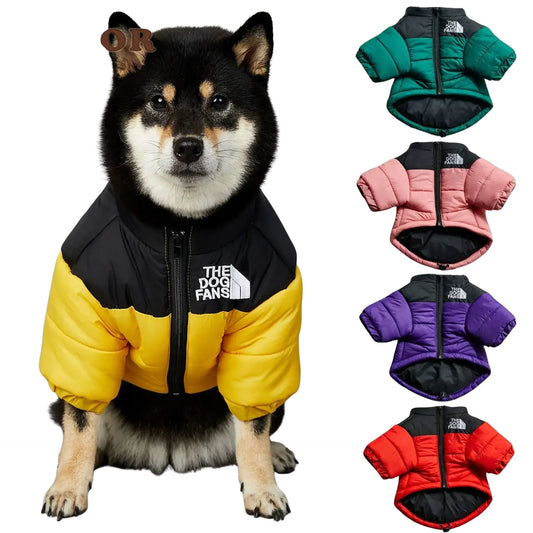 Autumn/Winter Dog Clothes – Warm Fiber Pet Outfit with Letter Print
