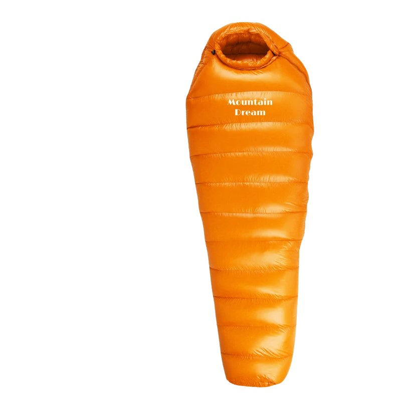 KOSRTON White Goose Down Sleeping Bag – Mummy Style, 3-Season, Winter Camping, Lightweight & Warm