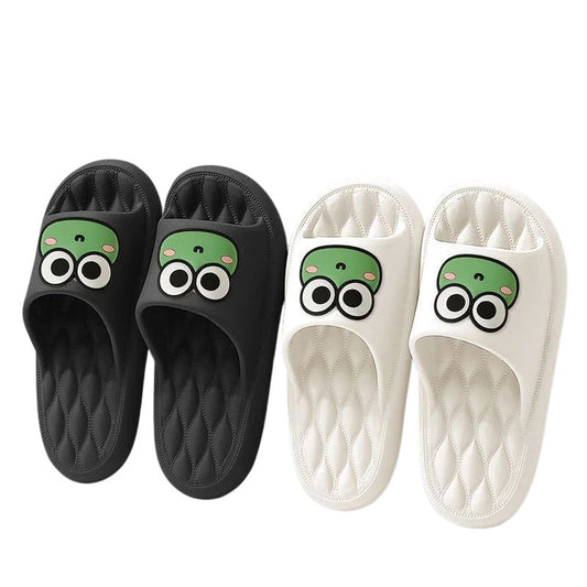 Summer Cartoon Frog Beach Slides – Anti-Slip Indoor & Bathroom Slippers