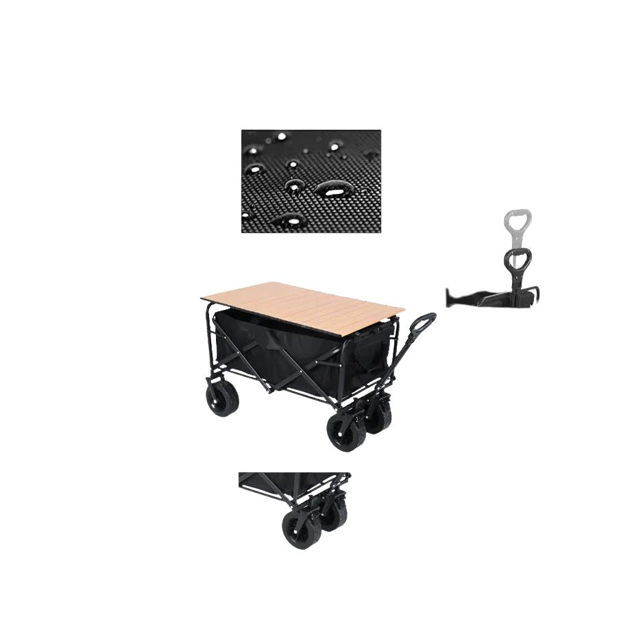 Collapsible Folding Utility Wagon – Heavy-Duty Portable Outdoor Cart for Beach, Camping & Garden