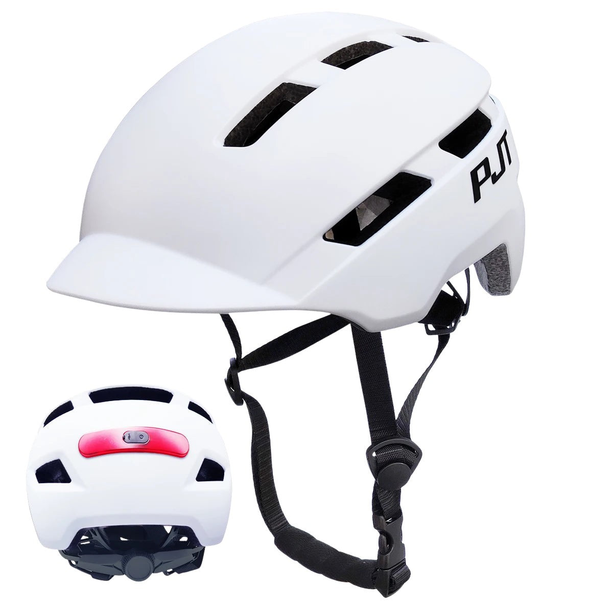 PJT In-Mold Cycling Helmet – USB Rechargeable Tail Light, Mountain & Road Bike Safety Helmet (Model P-6)