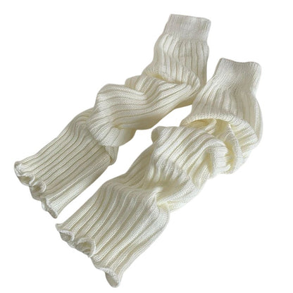 57cm Japanese Lolita Leg Warmers – Knitted Winter Ankle Warmers & Calf Compression Sleeves