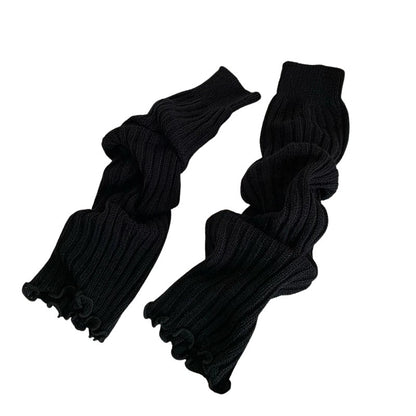 57cm Japanese Lolita Leg Warmers – Knitted Winter Ankle Warmers & Calf Compression Sleeves