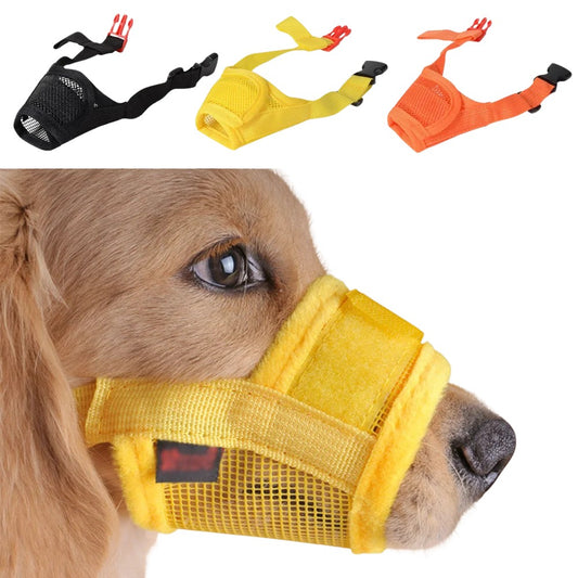 Adjustable Dog Muzzle – Anti-Barking & Anti-Biting Breathable Polyester Muzzle for Dogs