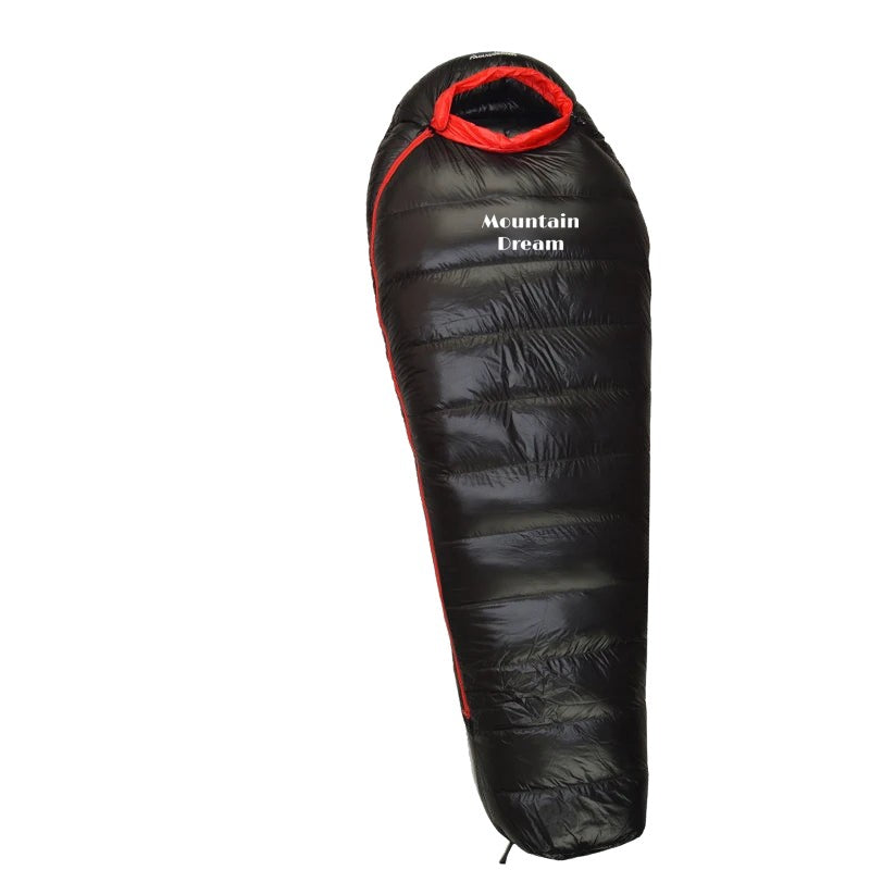 KOSRTON White Goose Down Sleeping Bag – Mummy Style, 3-Season, Winter Camping, Lightweight & Warm