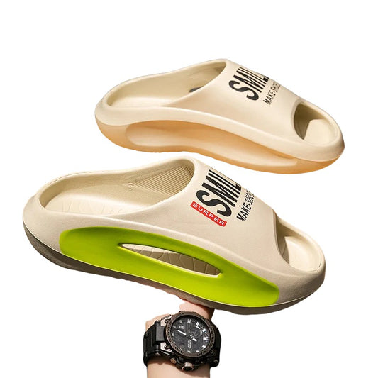 2025 Summer & Spring Support Slides for Men – Cushioned Thick Sole Pain Relief Slippers