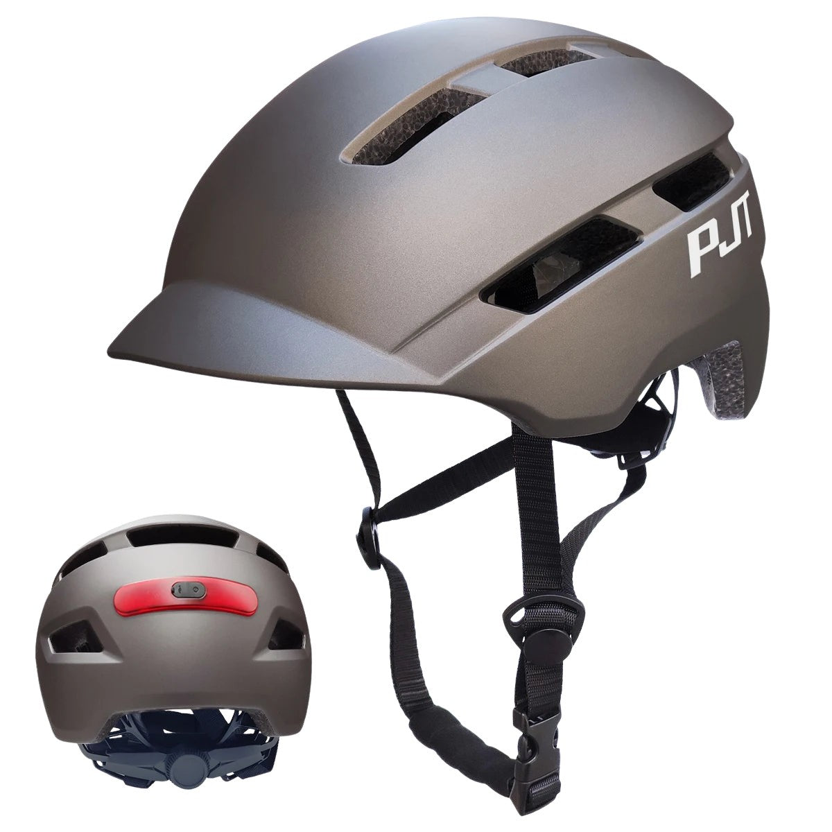 PJT In-Mold Cycling Helmet – USB Rechargeable Tail Light, Mountain & Road Bike Safety Helmet (Model P-6)