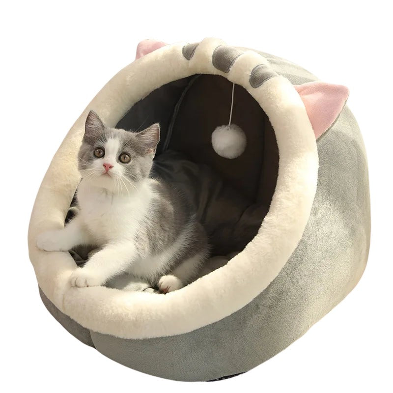 Deep Sleep Foldable Cat Bed – Breathable Cotton Pet Sleeping Mat with Removable Cushion