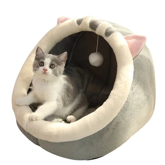 Deep Sleep Foldable Cat Bed – Breathable Cotton Pet Sleeping Mat with Removable Cushion